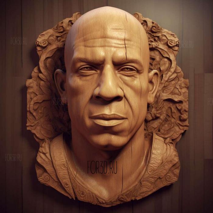 Vin Diesel 2 stl model for CNC